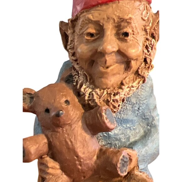 Vintage Tom Clark Teddy Gnome Figurine Holding Bear 1983 Numbered 86 Estate 5.75 - Picture 2 of 6